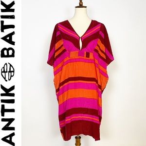 ANTIK BATIK Talencia Fuchsia Silk Kaftan MD 40